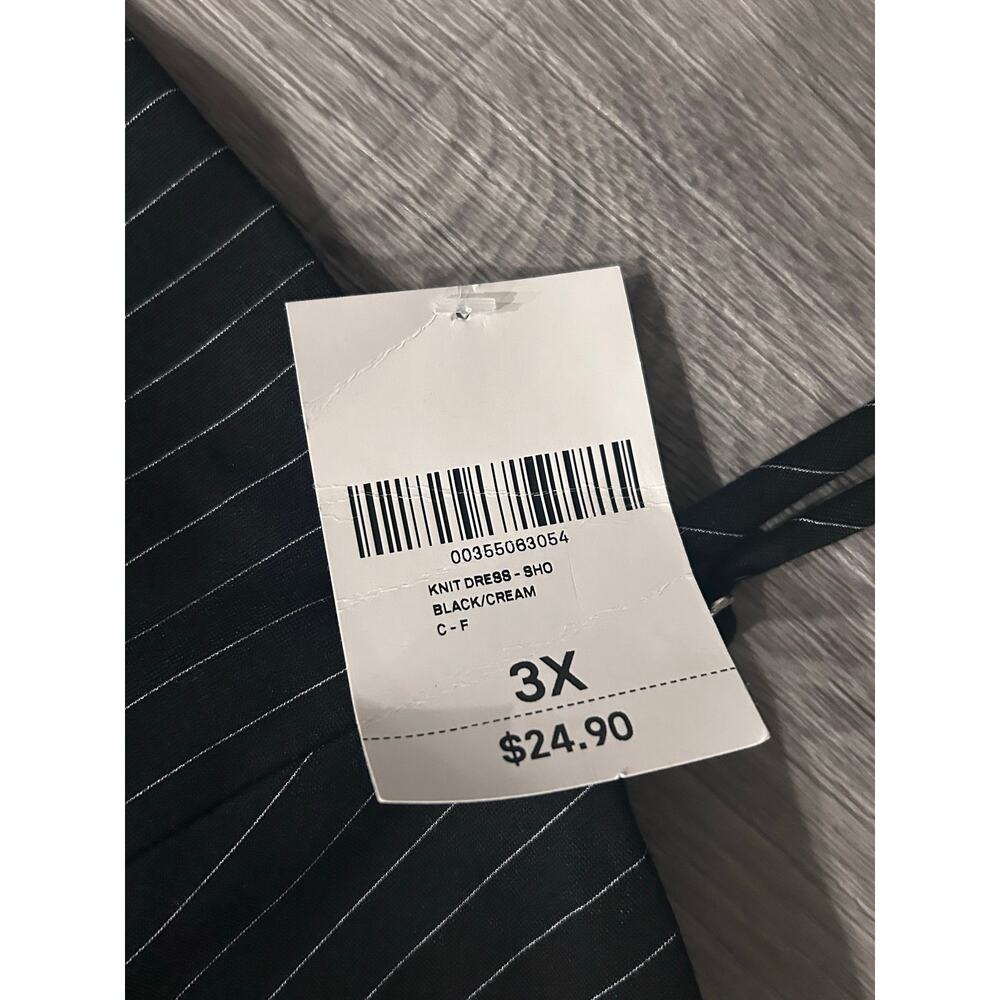 NWT Forever 21 Plus 3X Black Pinstripe Slip Dress - Picture 5 of 8